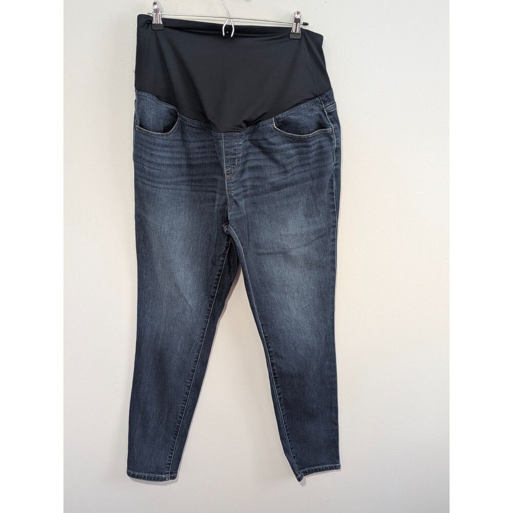 Isabel by Ingrid+Isabel Maternity Over-The-Belly Skinny Jeans Blue Size14